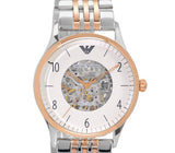 Buy Shop Emporio Armani Meccanico White Dial Two Tone Steel Strap Watch For Men - AR1921 USA Online