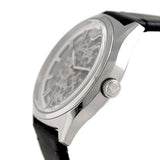 Buy Shop Emporio Armani Meccanico White Skeleton Dial Black Leather Strap Watch For Men - AR60003 USA Online
