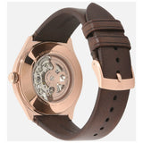 Buy Shop Emporio Armani Meccanico White Skeleton Dial Brown Leather Strap Watch For Men - AR60005 USA Online