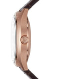 Buy Shop Emporio Armani Meccanico White Skeleton Dial Brown Leather Strap Watch For Men - AR60005 USA Online