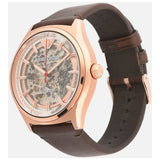 Buy Shop Emporio Armani Meccanico White Skeleton Dial Brown Leather Strap Watch For Men - AR60005 USA Online