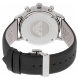 Buy Shop Emporio Armani Gianni Chronograph Black Dial Black Leather Strap Watch For Men - AR0397 USA Online
