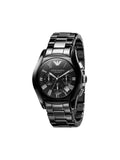 Emporio Armani Valente Chronograph Black Dial Black Ceramic Strap Watch For Men - AR1400