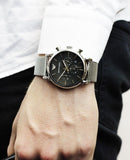 Buy Shop Emporio Armani Luigi Chronograph Black Dial Silver Mesh Bracelet Watch For Men - AR1811 USA Online