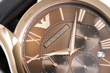 Buy Shop Emporio Armani Chronograph Brown Dial Brown Leather Strap Watch For Men - AR1701 USA Online
