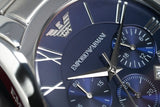 Buy Shop Emporio Armani Classic Blue Dial Silver Steel Strap Watch For Men - AR1635 USA Online