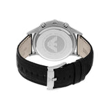 Buy Shop Emporio Armani Classic Chronograph Silver Dial Black Leather Strap Watch For Men - AR2432 USA Online
