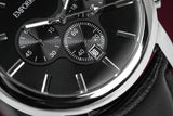 Buy Shop Emporio Armani Classic Chronograph Black Dial Black Leather Strap Watch For Men - AR0431 USA Online