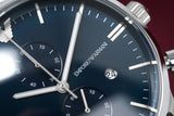 Buy Shop Emporio Armani Gianni Chronograph Blue Dial Silver Steel Strap Watch For Men - AR80013 USA Online