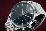 Buy Shop Emporio Armani Gianni Chronograph Blue Dial Silver Steel Strap Watch For Men - AR80013 USA Online