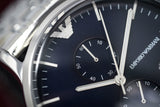 Buy Shop Emporio Armani Gianni Chronograph Blue Dial Silver Steel Strap Watch For Men - AR1648 USA Online