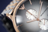 Buy Shop Emporio Armani Gianni Chronograph Grey Dial Two Tone Steel Strap Watch For Men - AR1721 USA Online