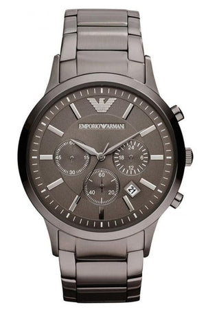 Buy Shop Emporio Armani Classic Chronograph Grey Dial Grey Steel Strap Watch For Men - AR2454 USA Online