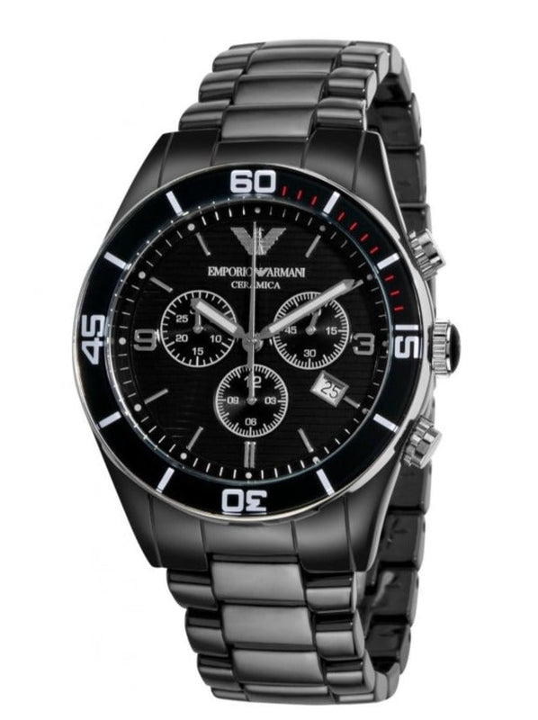 Buy Shop Emporio Armani Black Ceramic Chronograph Black Dial Watch For Men - AR1421 USA Online