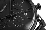 Buy Shop Emporio Armani Luigi Chronograph Black Dial Black Leather Strap Watch For Men - AR1737 USA Online