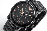 Buy Shop Emporio Armani Luigi Ceramic Chronograph Black Dial Black Strap Watch For Men - AR1509 USA Online