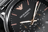 Buy Shop Emporio Armani Luigi Ceramic Chronograph Black Dial Black Strap Watch For Men - AR1509 USA Online