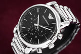 Buy Shop Emporio Armani Luigi Black Dial Silver Steel Strap Watch For Men - AR1894 USA Online