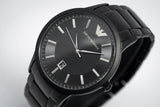 Emporio Armani Renato Quartz Black Dial Black Steel Strap Watch For Men - AR11079