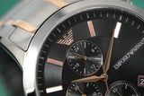 Buy Shop Emporio Armani Renato Chronograph Black Dial Two Tone Steel Strap Watch For Men - AR11165 USA Online