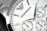 Buy Shop Emporio Armani Renato Chronograph Cream Dial Silver Steel Strap Watch For Men - AR2458 USA Online