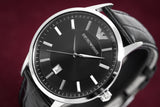 Buy Shop Emporio Armani Renato Black Dial Leather Strap Watch For Men - AR2411 USA Online