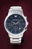 Buy Shop Emporio Armani Renato Chronograph Blue Dial Silver Steel Strap Watch For Men - AR2486 USA Online