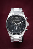 Buy Shop Emporio Armani Sportivo Chronograph Black Dial Silver Stainless Steel Watch For Men - AR0585 USA Online