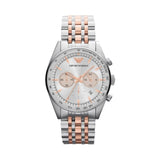 Buy Shop Emporio Armani Sportivo Chronograph Silver Dial Two Tone Steel Strap Watch For Men - AR5999 USA Online