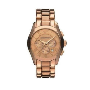 Buy Shop Emporio Armani Valente Chronograph Rose Gold Dial Rose Gold Steel Strap Watch For Men - AR0365 USA Online