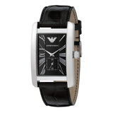 Buy Shop Emporio Armani Black Dial Black Leather Strap Watch For Men - AR0143 USA Online