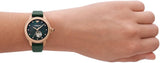 Buy Shop Emporio Armani Mia Meccanico Mother of Pearl Dial Green Leather Strap Watch for Women - AR60073 USA Online
