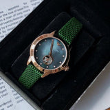 Buy Shop Emporio Armani Mia Meccanico Mother of Pearl Dial Green Leather Strap Watch for Women - AR60073 USA Online