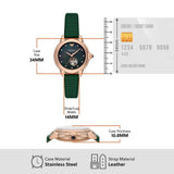 Buy Shop Emporio Armani Mia Meccanico Mother of Pearl Dial Green Leather Strap Watch for Women - AR60073 USA Online