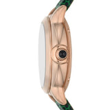 Buy Shop Emporio Armani Mia Meccanico Mother of Pearl Dial Green Leather Strap Watch for Women - AR60073 USA Online