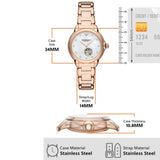 Buy Shop Emporio Armani Mia Meccanico Mother of Pearl Dial Rose Gold Steel Strap Watch for Women - AR60072 USA Online