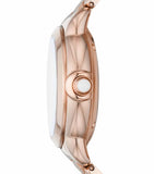 Buy Shop Emporio Armani Mia Meccanico Mother of Pearl Dial Rose Gold Steel Strap Watch for Women - AR60072 USA Online