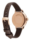 Buy Shop Emporio Armani Mia Moonphase Silver Dial Brown Leather Strap Watch For Women - AR11568 USA Online