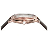 Buy Shop Emporio Armani Mia Moonphase Silver Dial Brown Leather Strap Watch For Women - AR11568 USA Online