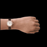 Buy Shop Emporio Armani Mia Mother of Pearl Dial Black Leather Strap Watch for Women - AR11598 USA Online