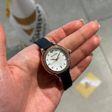 Buy Shop Emporio Armani Mia Mother of Pearl Dial Black Leather Strap Watch for Women - AR11598 USA Online