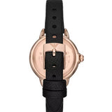 Buy Shop Emporio Armani Mia Mother of Pearl Dial Black Leather Strap Watch for Women - AR11598 USA Online