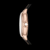 Buy Shop Emporio Armani Mia Mother of Pearl Dial Black Leather Strap Watch for Women - AR11598 USA Online