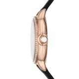 Buy Shop Emporio Armani Mia Mother of Pearl Dial Black Leather Strap Watch for Women - AR11598 USA Online