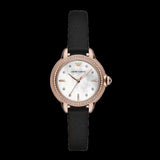 Buy Shop Emporio Armani Mia Mother of Pearl Dial Black Leather Strap Watch for Women - AR11598 USA Online