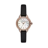 Buy Shop Emporio Armani Mia Mother of Pearl Dial Black Leather Strap Watch for Women - AR11598 USA Online