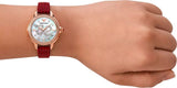 Buy Shop Emporio Armani Mia Mother of Pearl Dial Red Leather Strap Watch for Women - AR11646 USA Online