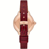 Buy Shop Emporio Armani Mia Mother of Pearl Dial Red Leather Strap Watch for Women - AR11646 USA Online