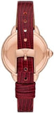 Buy Shop Emporio Armani Mia Mother of Pearl Dial Red Leather Strap Watch for Women - AR11646 USA Online
