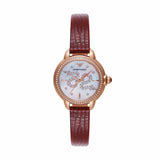 Buy Shop Emporio Armani Mia Mother of Pearl Dial Red Leather Strap Watch for Women - AR11646 USA Online